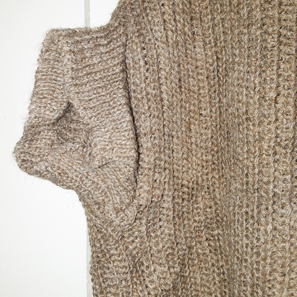 Brown Knit Dolman Style Turtle Neck Sweater Cape - Picture 6 of 10